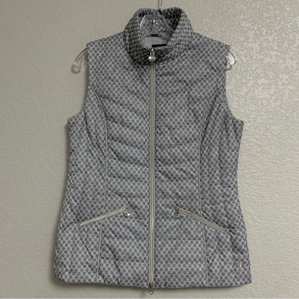 Golfino Vest Womens 8 Golf Lightweight Insulated Quilted Geometric Print Outdoor